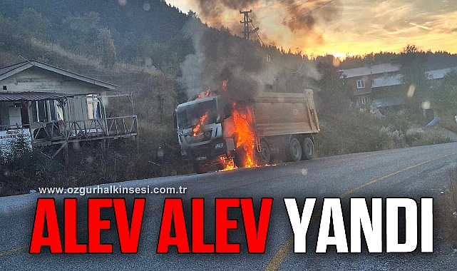 Seyir Halindeki Hafriyat Kamyonu Alev Alev Yand Genel Zonguldak